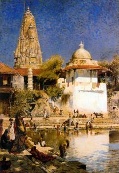 Edwin Lord Weeks : The Temple and Tank of Walkeschwar at Bombay